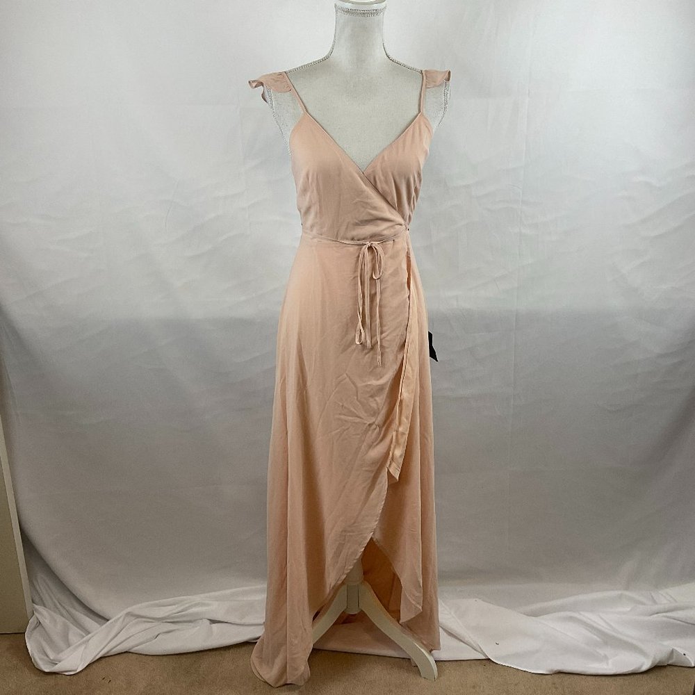 Lulu's Blush/Peach Wrap Maxi Dress